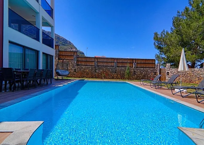 Private Luxury With Large Pool, Jacuzzi And Barbecue In Oeluedeniz *